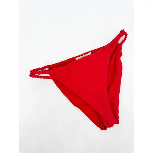 Ramy Brook Lisa Red Braided Side Bikini Swimsuit Bottoms Size Small