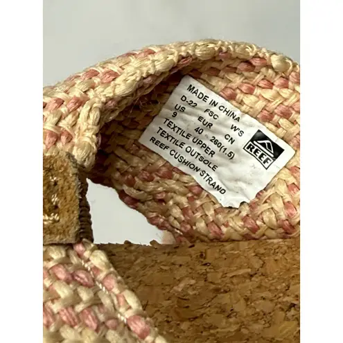 REEF Flip Flops Woman's Size 9 Cushion Strand Cork Sandal Rose Beach Summer Rare