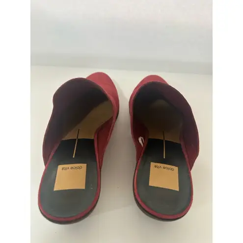 Dolce Vita Red Suede Mules size 8.5 Clogs Saige red