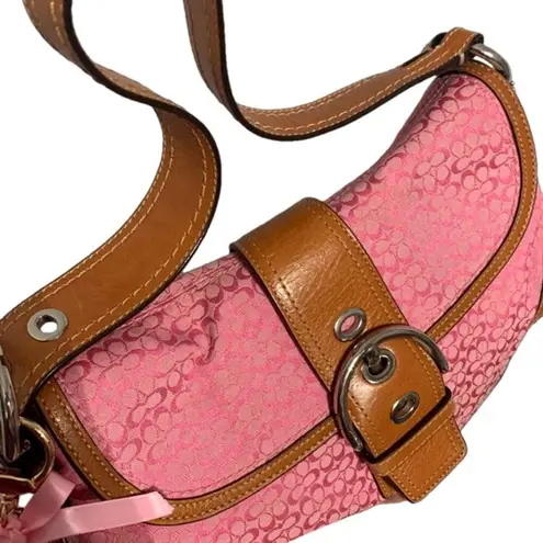 Coach Y2k  Pink Signature Canvas Soho Hamilton Shoulder Bag