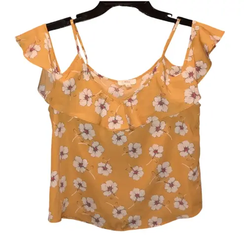 Mine Yellow Floral Blouse Size Small