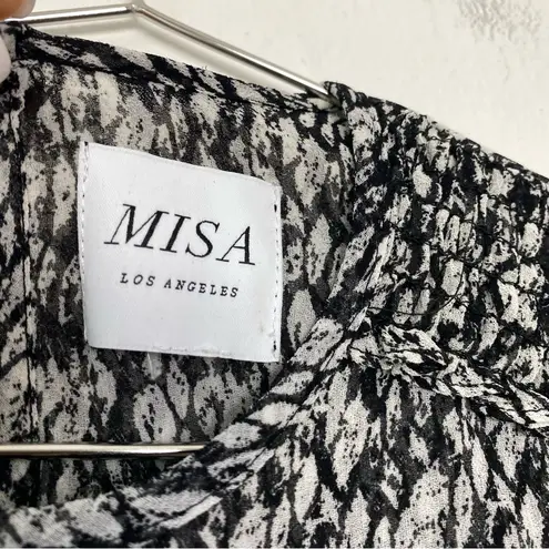 MISA Los Angeles Sophia Asymmetrical Ruffle Smocked Midi Dress