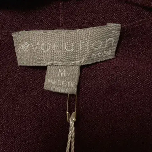 Evolution by Cyrus Myna Open Front Cardigan with Button Sleeve Detail in Ancho C