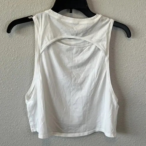 Lululemon Cut Back Cropped Tank White/Black Seawheeze 2020 Estimated Size Small White