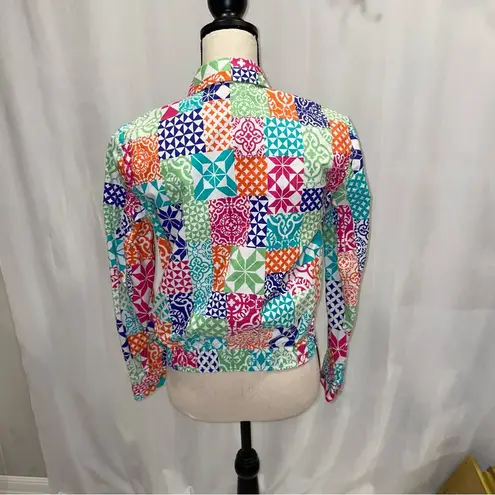 Polo Ralph Lauren quilted pattern cotton lightweight multicolored jacket XS 😍 Pink