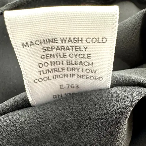 Evereve Eliza Dress Midi Chiffon Paisley Puff Sleeve V-Neck Tie Neck A Line S