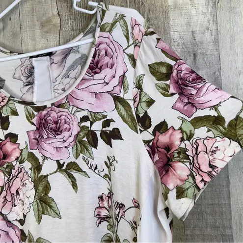 Vision (No Size Tag) Floral Short Sleeve Crewneck Floral Top Pink & Gree…