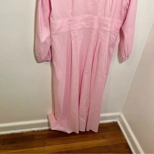 J.Crew  Stretch Viscose-Blend Button-Front Midi Dress Light Pink 16