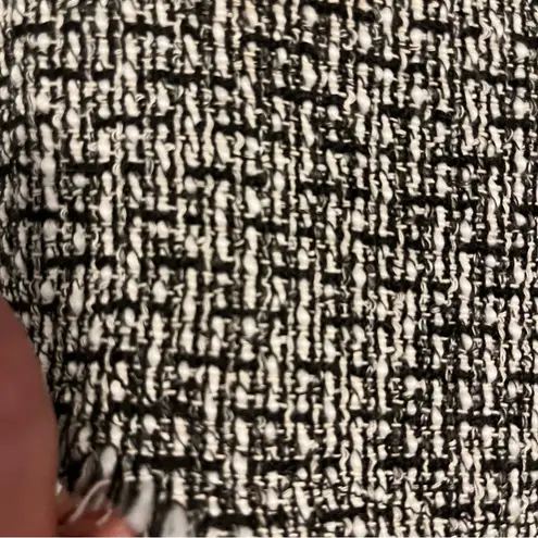 Black and White Tweed Shacket shirt jacket up gold pearl button up large Hi Cut