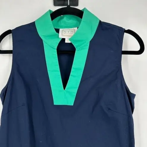 Sail To Sable Tunic Shift Dress Womens Small Mint Green Navy Classic Colorblock