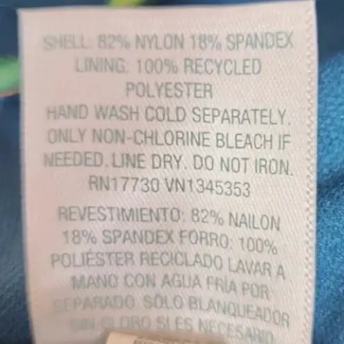 Kona Sol Tropical Print Shirred Full Coverage One Piece Swimsuit Sz L