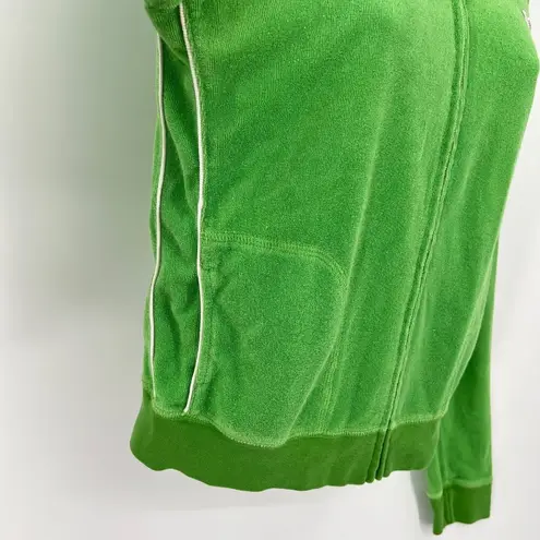 Juicy Couture Y2K Vintage  Apple Green Terrycloth Full Zip Hoodie Size L Tennis