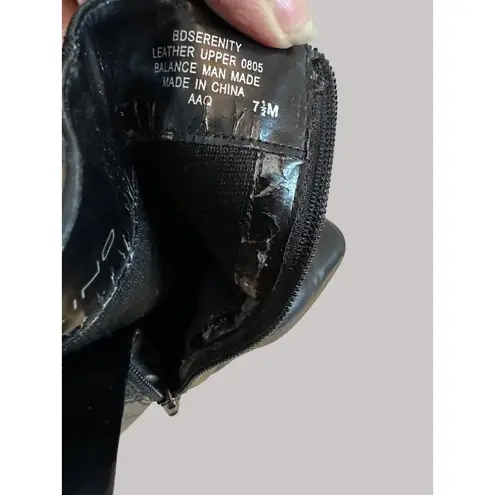 Bandolino Womens Black Leather Mid-Heel Ankle Boots Size 7.5M