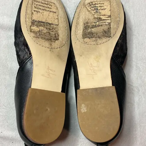 Latigo  Albany Black Pony Hair/Leather slip on Flats size 8.5