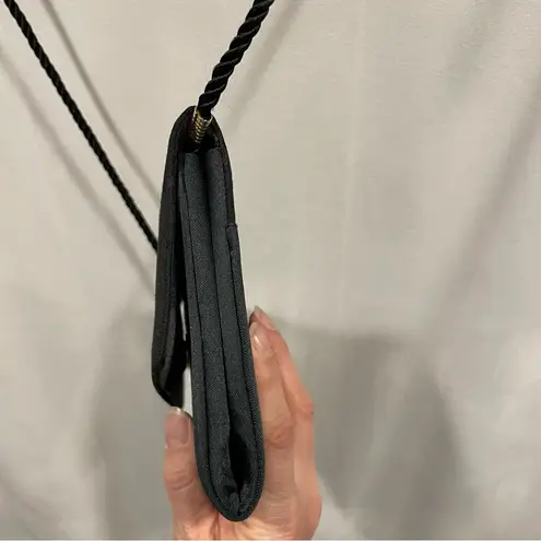 Whiting & Davis Vintage 70’s-80’s Saks Fifth Ave black silk geometric envelope crossbody bag