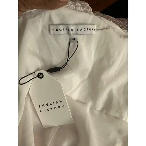 English Factory Sunset Color Block Tiered Maxi Dress Ruffle Sleeves Size M NWT