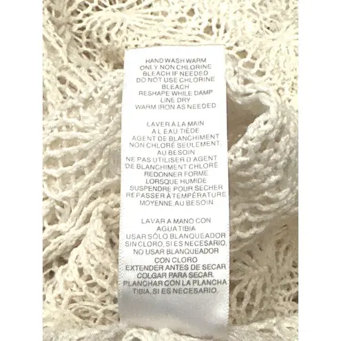 CCC Vintage Cream Lace Short Sleeve Embroidered Pullover Blouse Peter Pan Collar Size XL