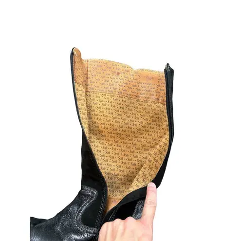 Söfft Burgamo Women's Tall Black Leather & Suede Boots Size 7M Zipper Closure Bu