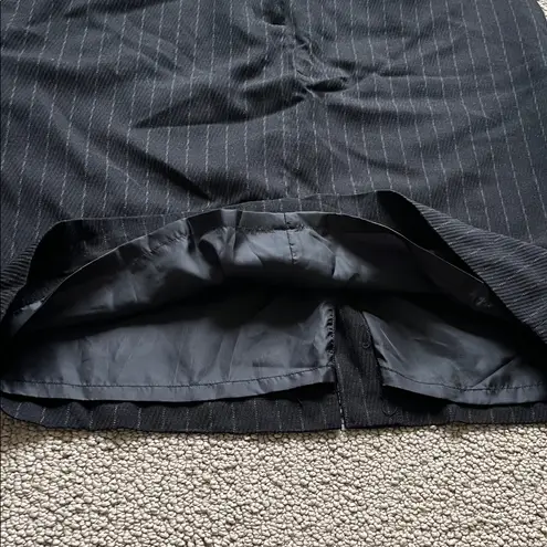 Apostrophe Black and Gray Pinstripe Pencil Skirt