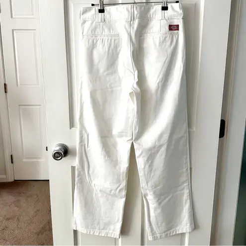 Dickies  White Worker Crop Roll Hem Pants Size 9/29