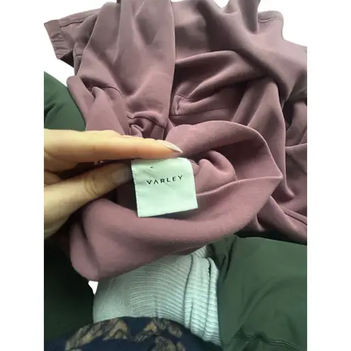 Varley Freya Sweat DoubleSoft Turtleneck Pullover Drawstring Waist Rose Mauve S - Image 10