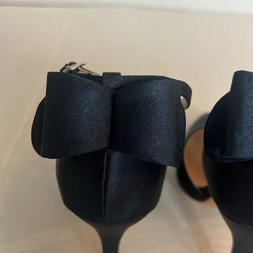 ERIJUNOR High Heel Bow Ankle Strap Evening Party Dance Wedding Satin Sz 6 = Blue