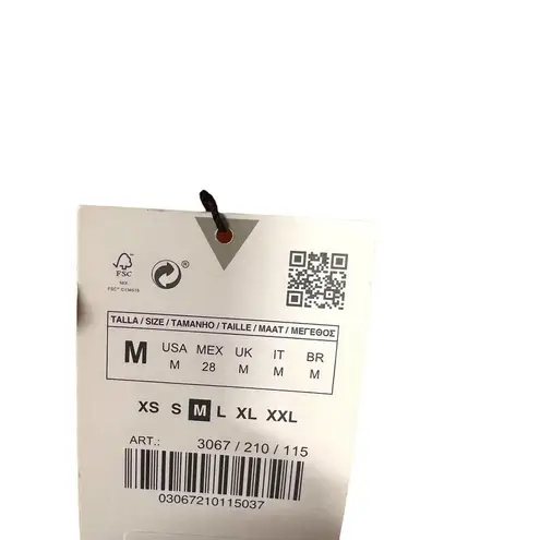 ZARA  Orange Abstract‎ Printed Cutout Tie Waist Midi Skirt Size Medium