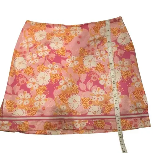 Island Republic pink and white floral tropical skirt with side cuts size 12 Pink