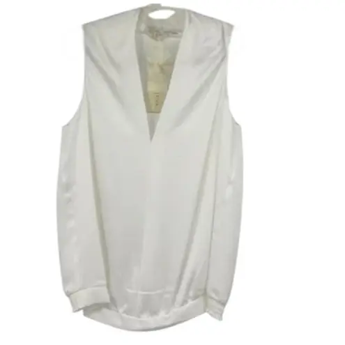 Ramy Brook Blouse Size L ivory Jilly Tank Top Silky Old Money $275 NWT