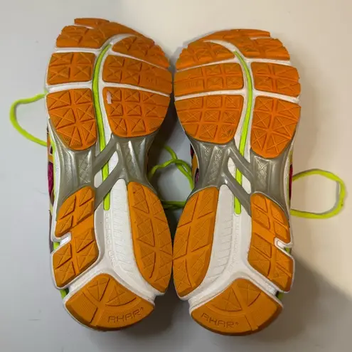 ASICS  Gel Kayano 19 Neon Running Sneakers Size 8 Pink Orange Lime Green