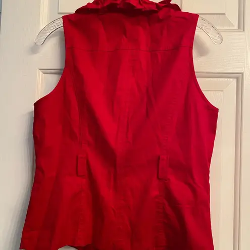 Last Kiss Red Ruffle Vest Junior L NWT