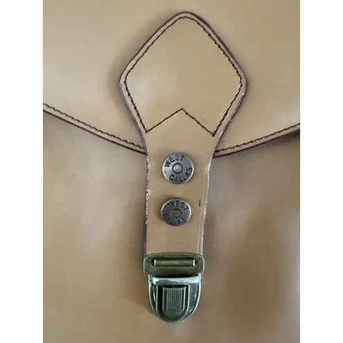 Levenger Leather Wine Carrier Tote Tan Travel Picnic Bag Vintage Hard To Find