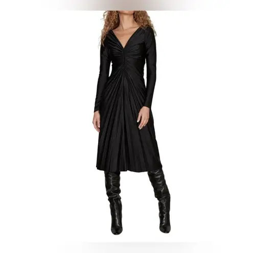 NWT Delfi Collective Francesca Midi Dress In Black Sz XS $458 Black