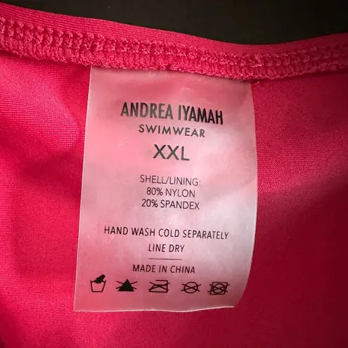 Andrea Iyamah | Red Ruffle Neck Peek-a Boo Cutout One Piece Swimsuit | Size 2XL