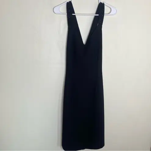 Donna Morgan Black Beaded Mini Formal Dress Size 6