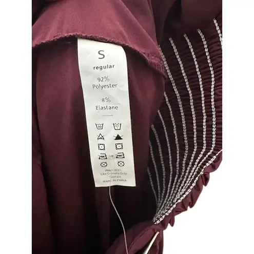 Halara Pants Small Crimson Red Breezeful High Waist Shirred Tie Wide Leg #O5-6