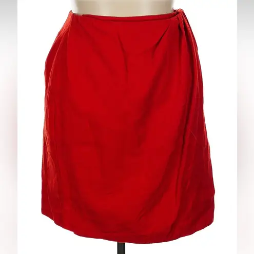 Neiman Marcus Vintage Red 100% Wool Wrap A-Line Skirt Women’s Size 14 Large XL - Image 5