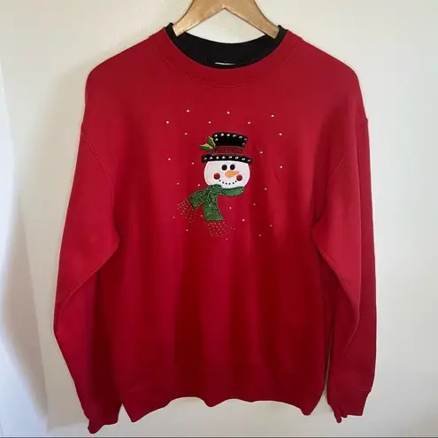 Vintage top stitch snowman crewneck Red Size L
