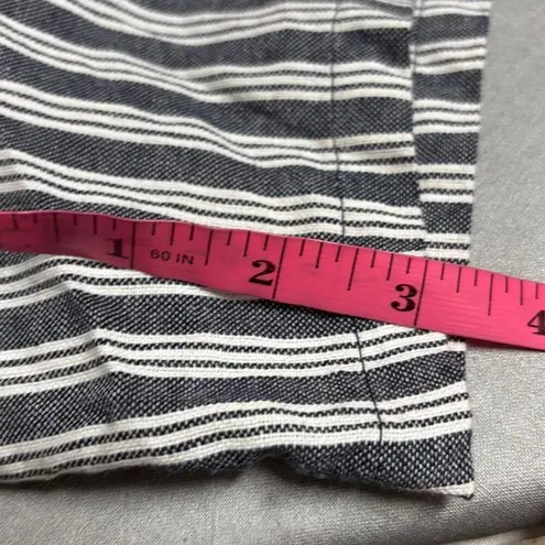 Derek Heart  1X Gray Stripe Chambray Button Down Romper 100% cotton Pocket Preppy