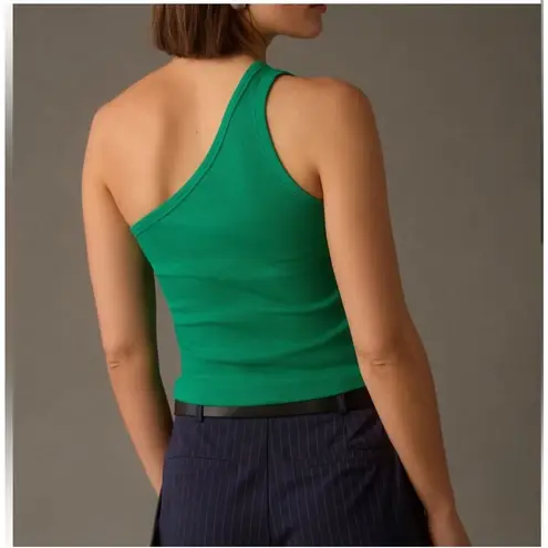 Pilcro Zelda Tank Top Size 3X Anthro Rib Kelly Green Plus Curvy NWT One Shoulder
