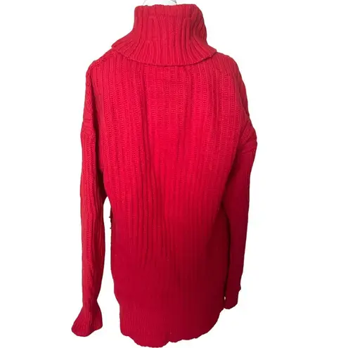 Everlane  The Italian Soft Wool Rib Turtleneck Sweater in Red Large New Womens