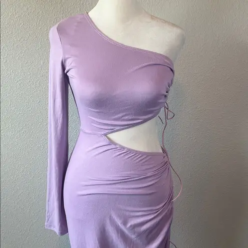 Day & Night Asymmetric Ruched Cut Out Dress Lavender Estimated Size Small - Image 2