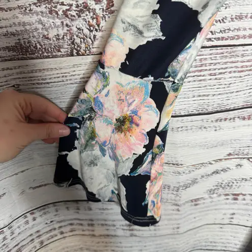 Karen Kane A-Line Floral Dress Navy Multicolor Women’s S