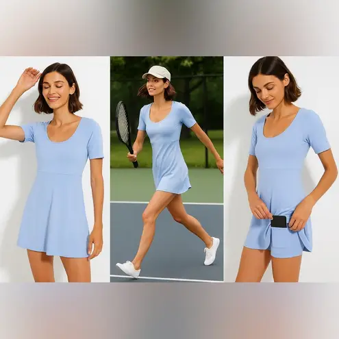 Tuckernuck Rosemary Sport Dress Size S NWT Light Blue Built-In Shorts Pockets