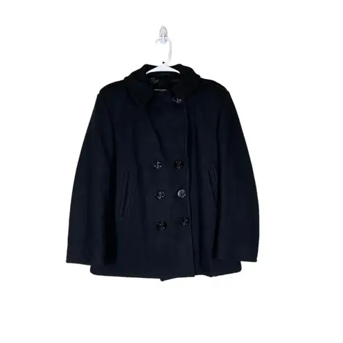 Sterlingwear Anchor Collection Military Navy Wool Blend Peacoat Size 12 SHORT Black