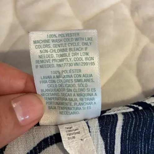 Kona Sol Kona Sol Floral Swim Cover Up Tunic Top Navy White V Neck Casual Womens-XL