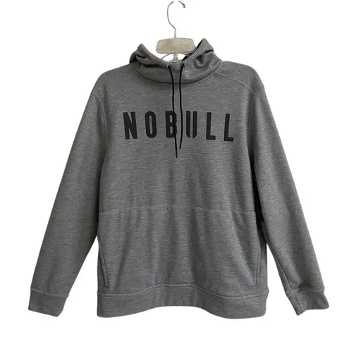 Nobull Performance Hoodie Women’s L Charcoal Grey Drawstring Fleece Lined