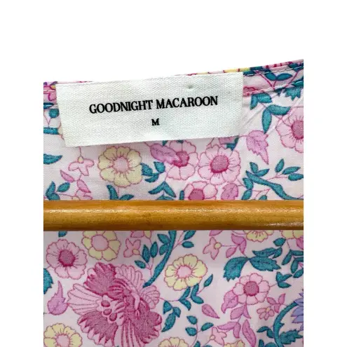 Goodnight Macaroon NWT Boho Floral Midi Dress Pink Purple Size Medium Romantic