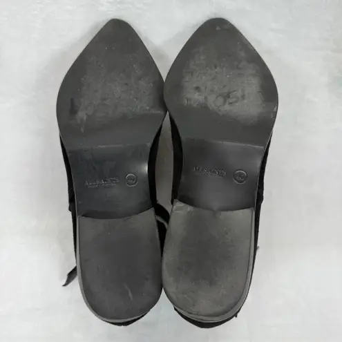 ALLSAINTS Suede Ankle Boots Buckle Accent Pointed Toe Black Size 40 US 9
