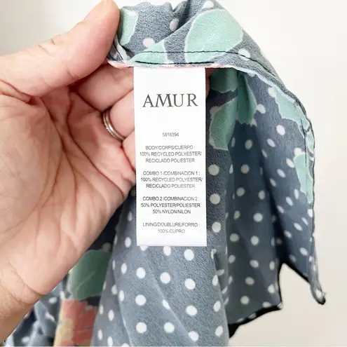 Amur Cleopatra Pleated Maxi Gown Dress in Black Pop Dot